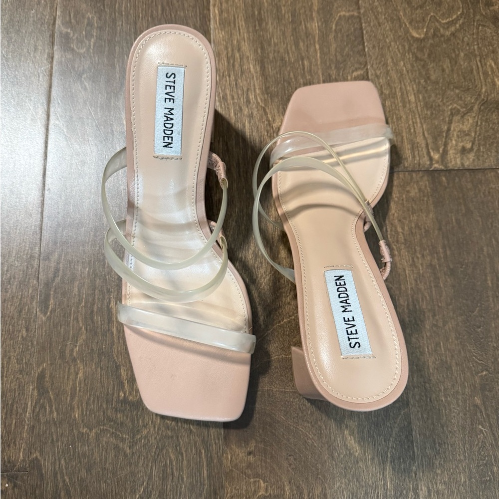 Nude block heel